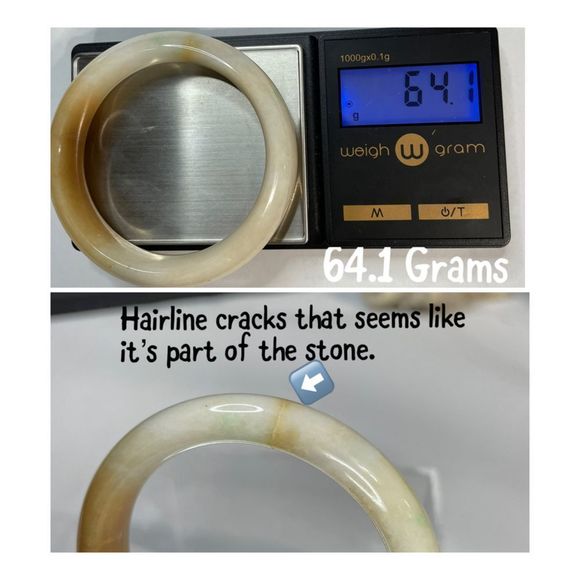 Multiple Color Pattern Jade Bangle Bracelet - Picture 6 of 7